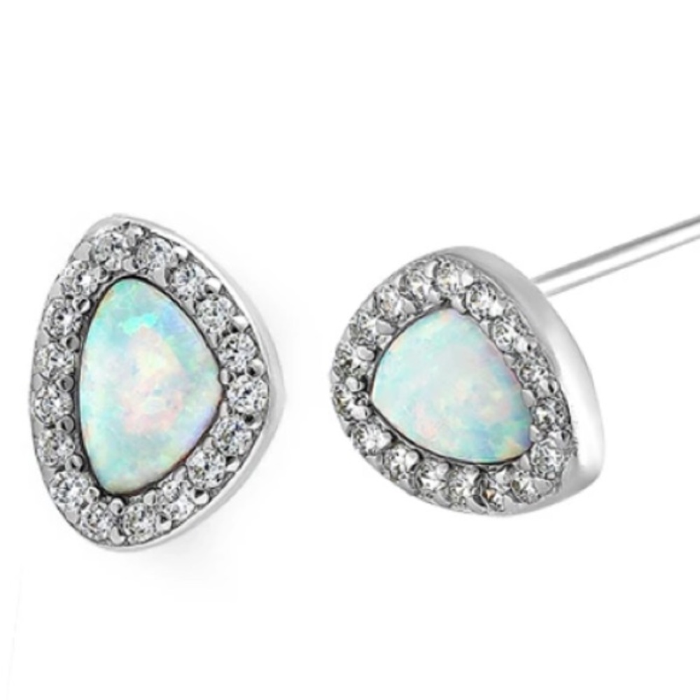 Lab Opal stud earrings
